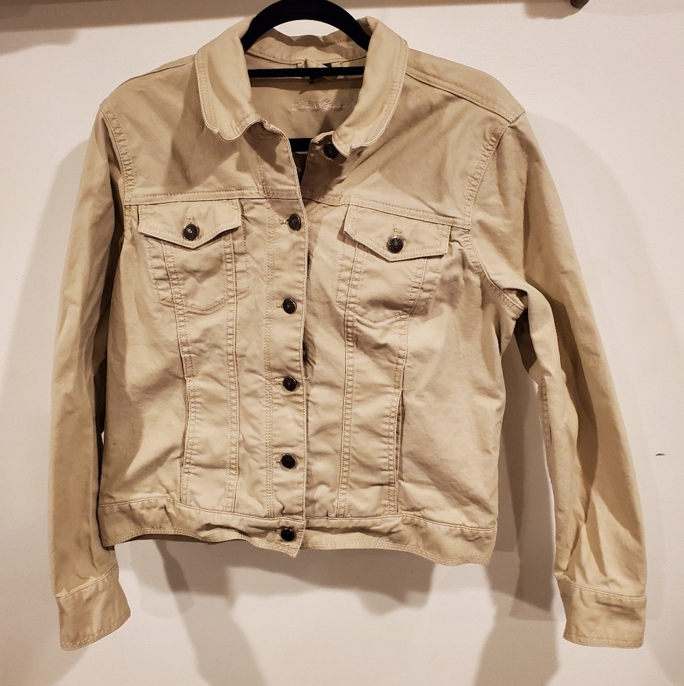 Eddie Bauer Womens Kahki Denim Jacket